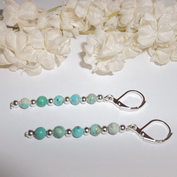 Earring, Blue and Green Turquoise Earring, Earring, Earring Earring Set NWT A202 - Picture 4 of 8